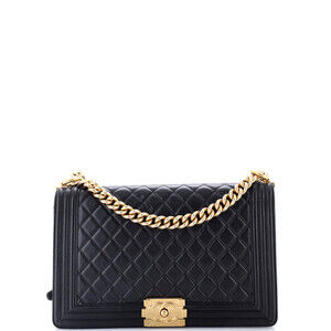 Chanel Old Medium Boy Flap Bag Quilted Lambskin